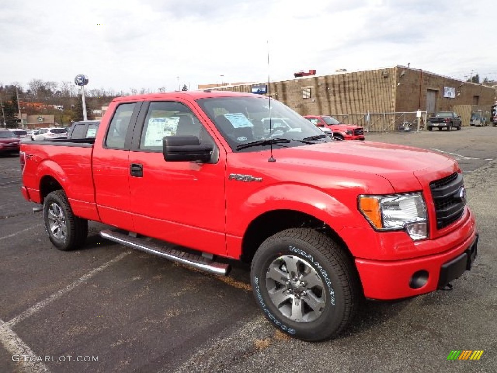 2013 F150 XLT SuperCab 4x4 - Race Red / Steel Gray photo #1