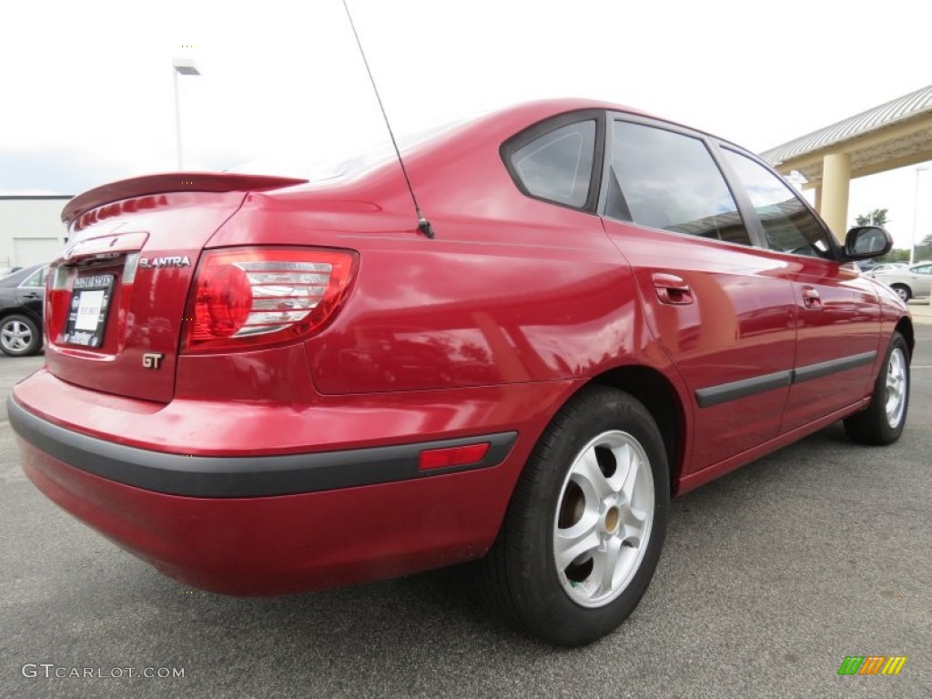 2004 Elantra GT Hatchback - Crimson Dark Red / Gray photo #3