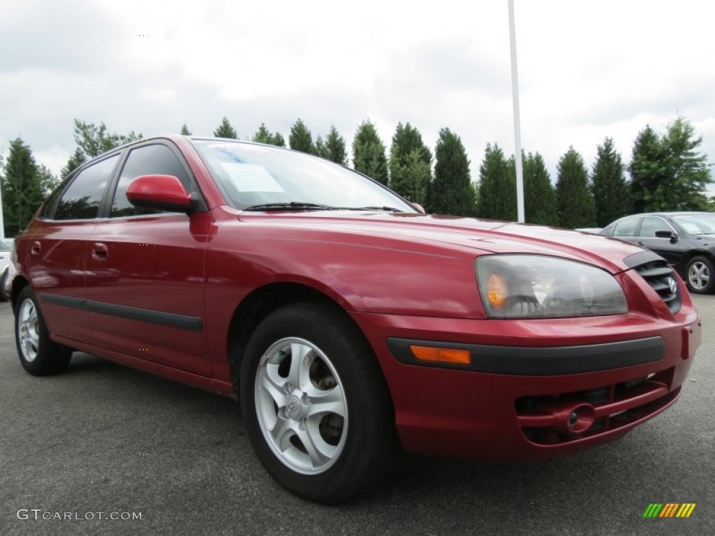 2004 Elantra GT Hatchback - Crimson Dark Red / Gray photo #4