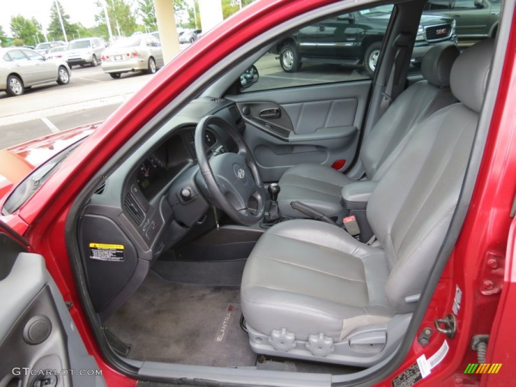 2004 Elantra GT Hatchback - Crimson Dark Red / Gray photo #6