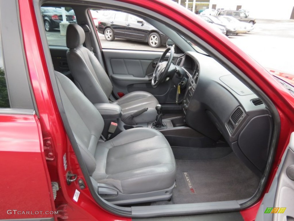 2004 Elantra GT Hatchback - Crimson Dark Red / Gray photo #11