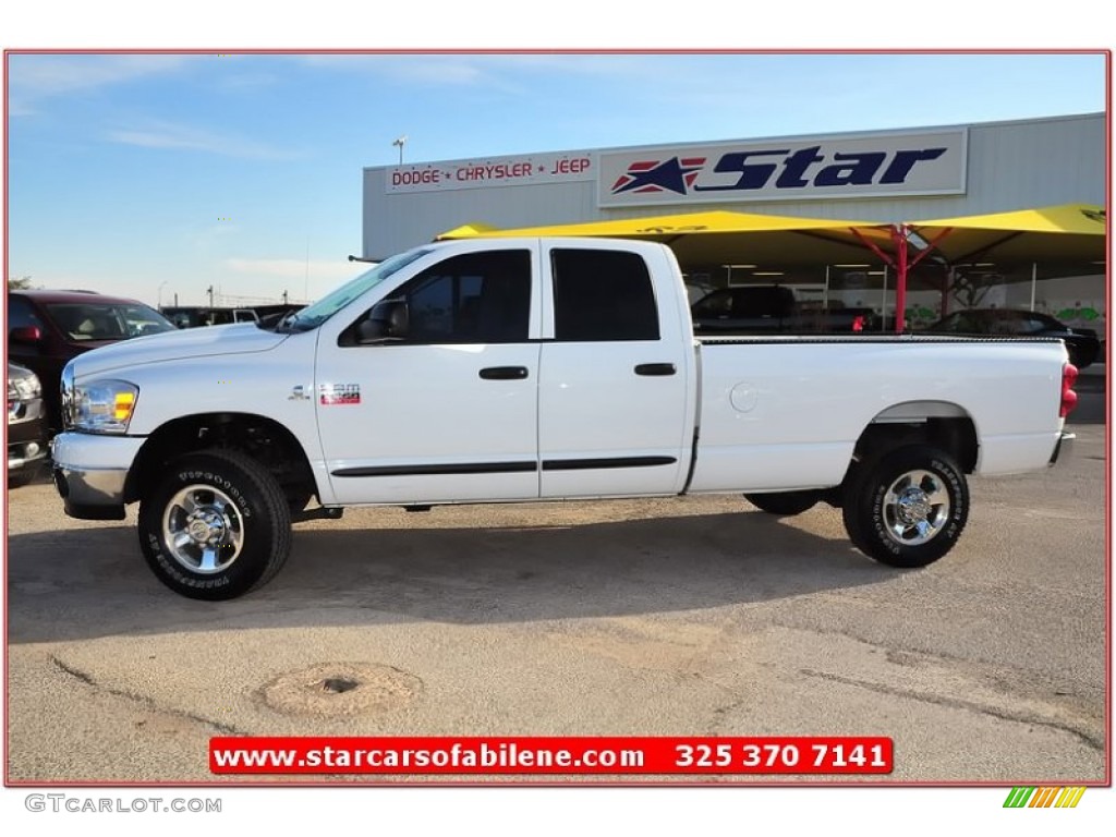 2007 Ram 2500 Lone Star Edition Quad Cab 4x4 - Bright White / Medium Slate Gray photo #3