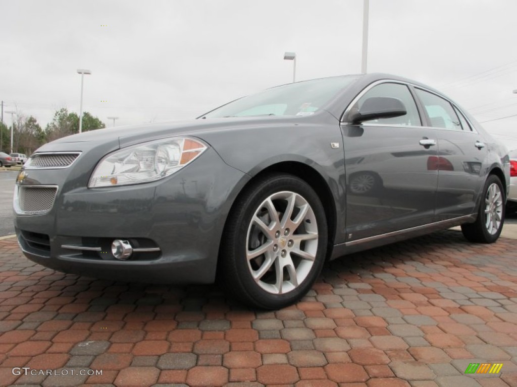 2008 Malibu LTZ Sedan - Dark Gray Metallic / Ebony/Brick Red photo #1