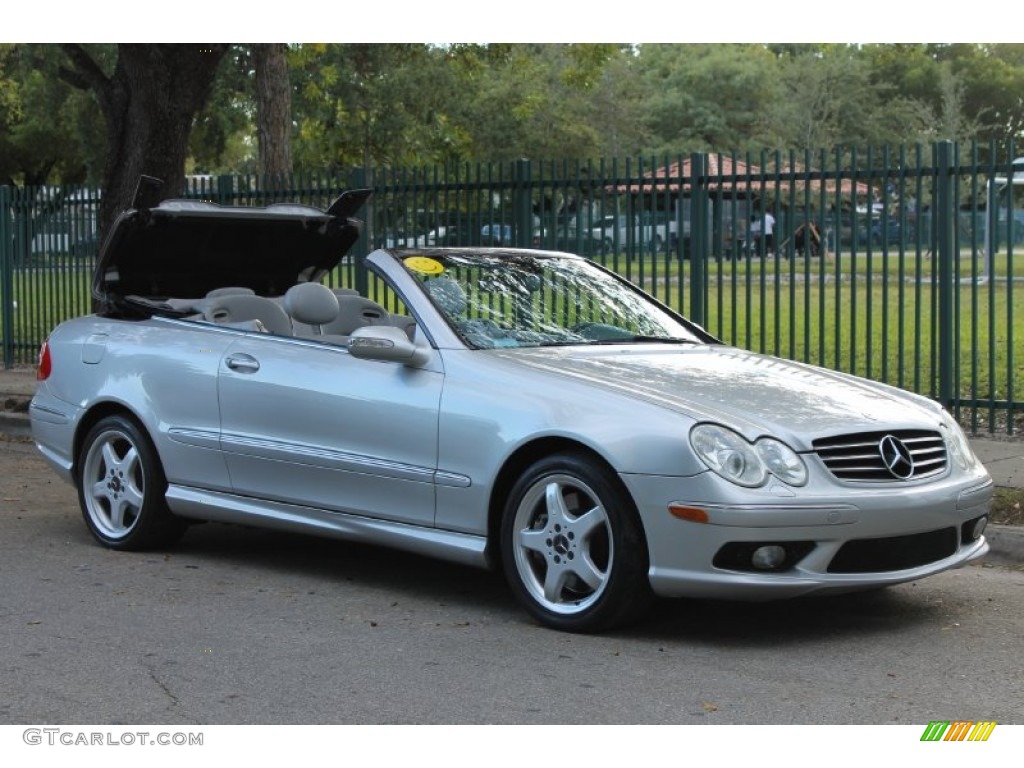 2004 CLK 500 Cabriolet - Brilliant Silver Metallic / Ash photo #39