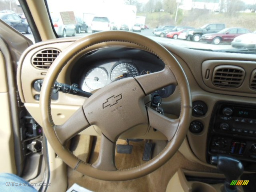 2003 Chevrolet TrailBlazer LS 4x4 Medium Oak Steering Wheel Photo #74240921
