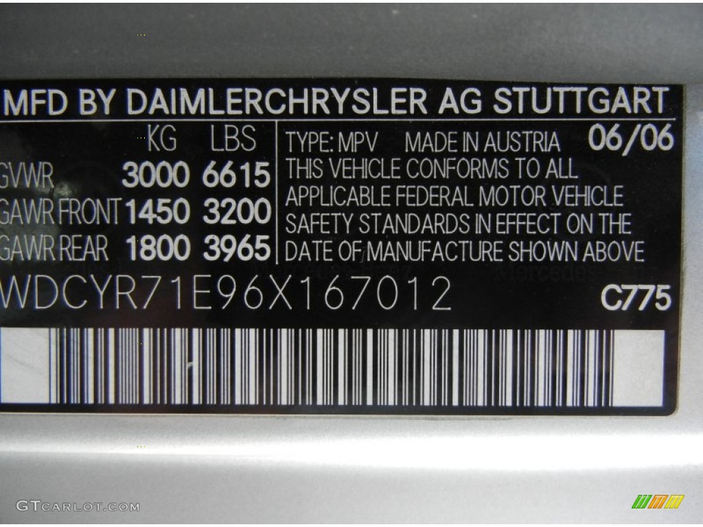 2006 G Color Code 775 for Iridium Silver Metallic Photo #74241263