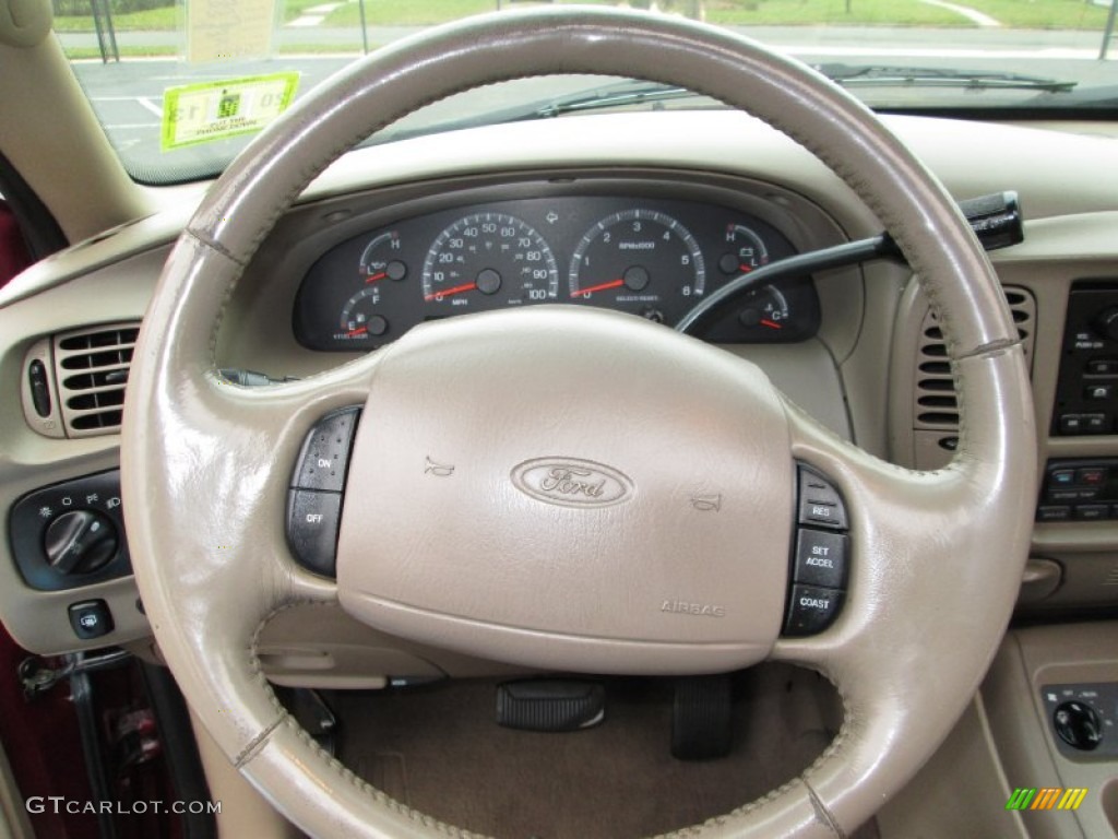 2001 Ford Expedition Eddie Bauer 4x4 Medium Parchment Steering Wheel Photo #74243438