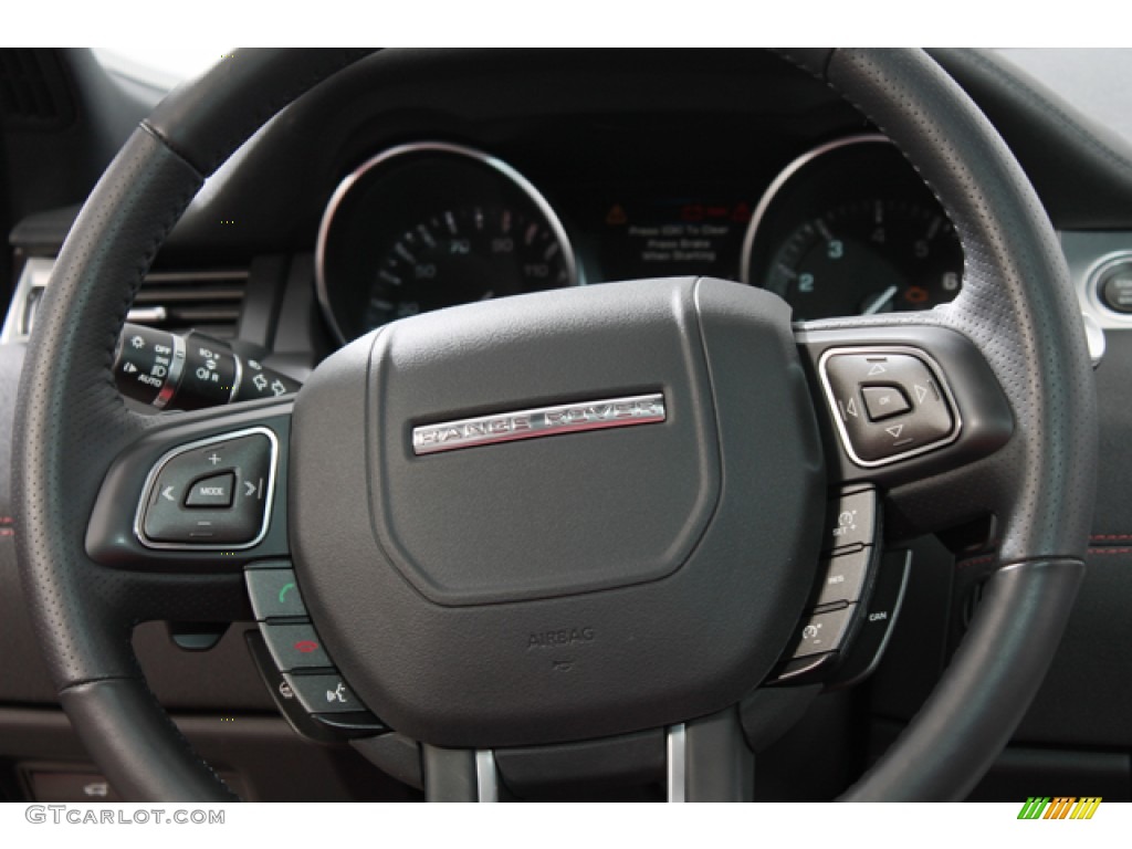 2012 Land Rover Range Rover Evoque Dynamic Dynamic Ebony/Pimento Steering Wheel Photo #74247397