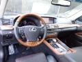 Black and Saddle Tan/Matte Dark Brown Ash Burl Interior Photo for 2013 Lexus LS #74247785