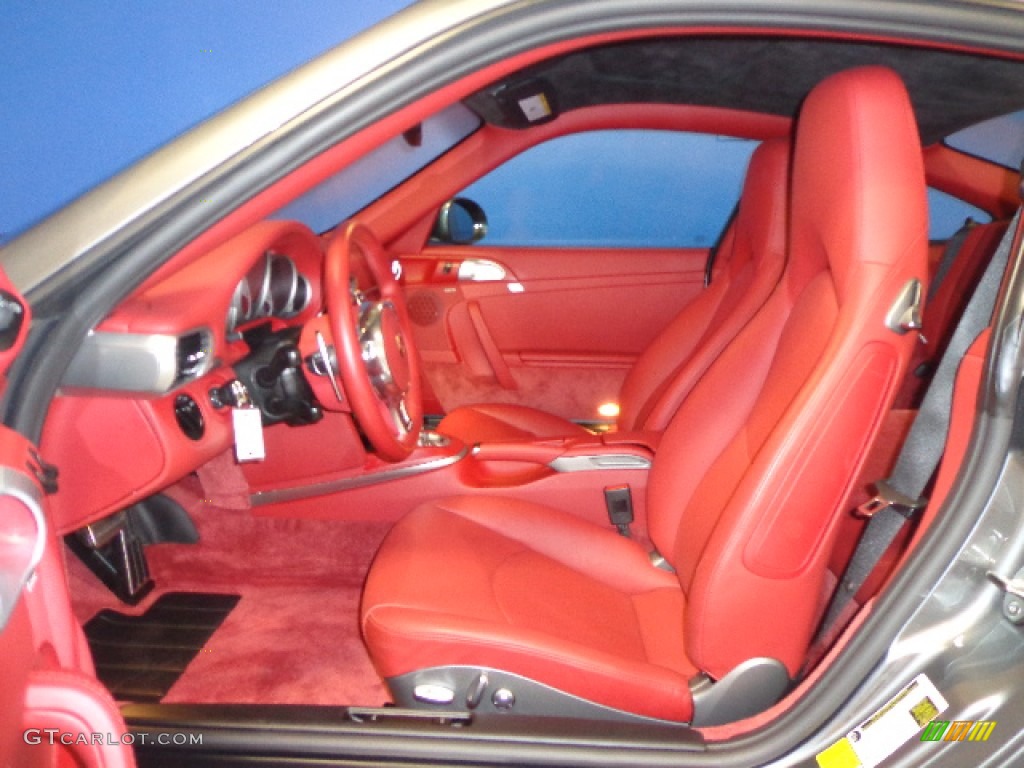 2011 911 Turbo Coupe - Meteor Grey Metallic / Carrera Red photo #12