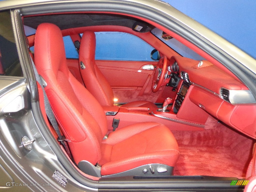 2011 911 Turbo Coupe - Meteor Grey Metallic / Carrera Red photo #22