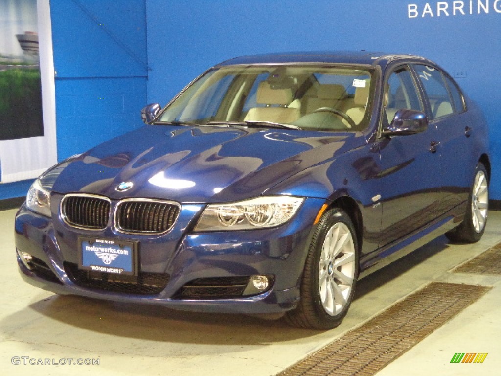 2011 3 Series 328i xDrive Sedan - Deep Sea Blue Metallic / Oyster/Black Dakota Leather photo #4