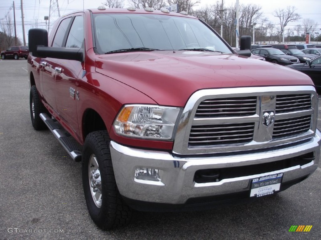 2010 Ram 3500 Big Horn Edition Mega Cab 4x4 - Inferno Red Crystal Pearl / Dark Slate/Medium Graystone photo #3