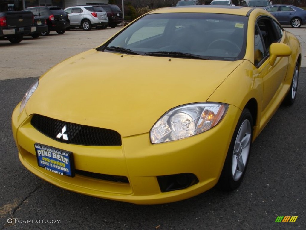 2009 Eclipse GS Coupe - Solar Satin Yellow / Dark Charcoal photo #1
