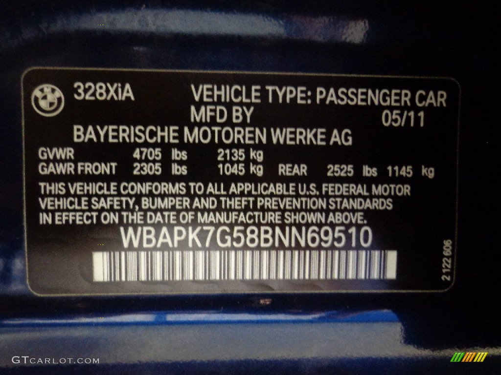 2011 3 Series 328i xDrive Sedan - Deep Sea Blue Metallic / Oyster/Black Dakota Leather photo #35
