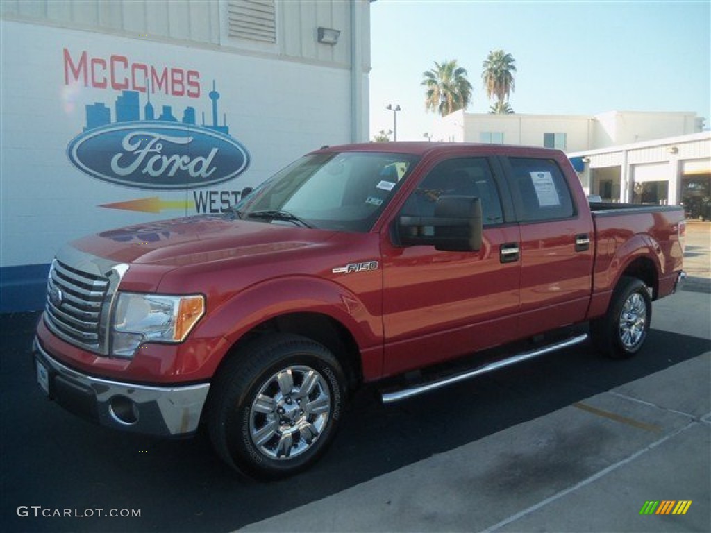 2010 F150 XLT SuperCrew - Red Candy Metallic / Medium Stone photo #1