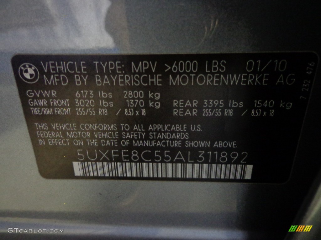 2010 X5 xDrive48i - Space Grey Metallic / Black photo #36