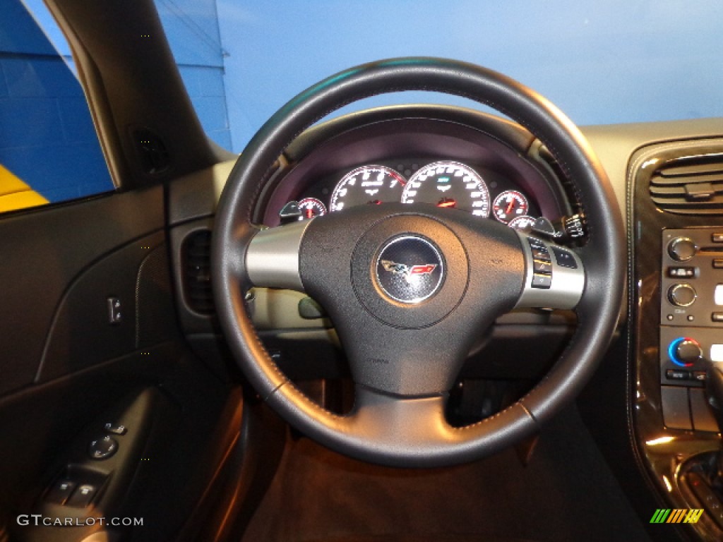 2011 Chevrolet Corvette Grand Sport Coupe Ebony Black Steering Wheel Photo #74254390