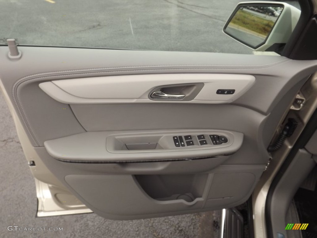 2013 Chevrolet Traverse LTZ Dark Titanium/Light Titanium Door Panel Photo #74259149