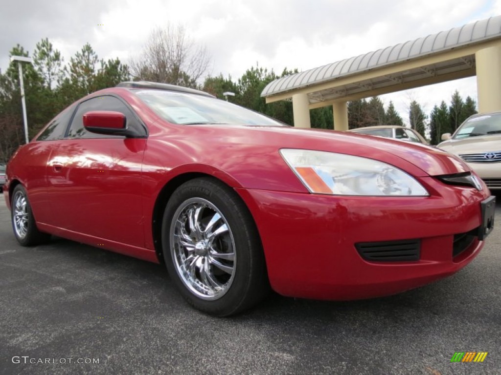 2003 Accord EX V6 Coupe - San Marino Red / Ivory photo #4