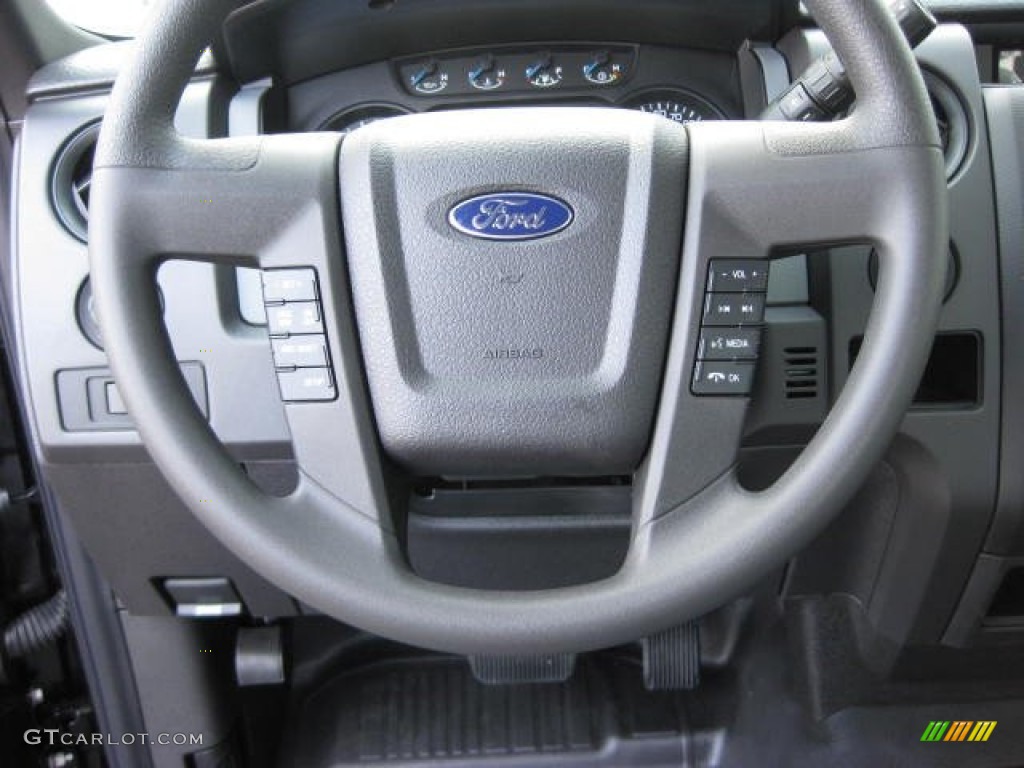 2013 Ford F150 STX SuperCab 4x4 Steel Gray Steering Wheel Photo #74268332