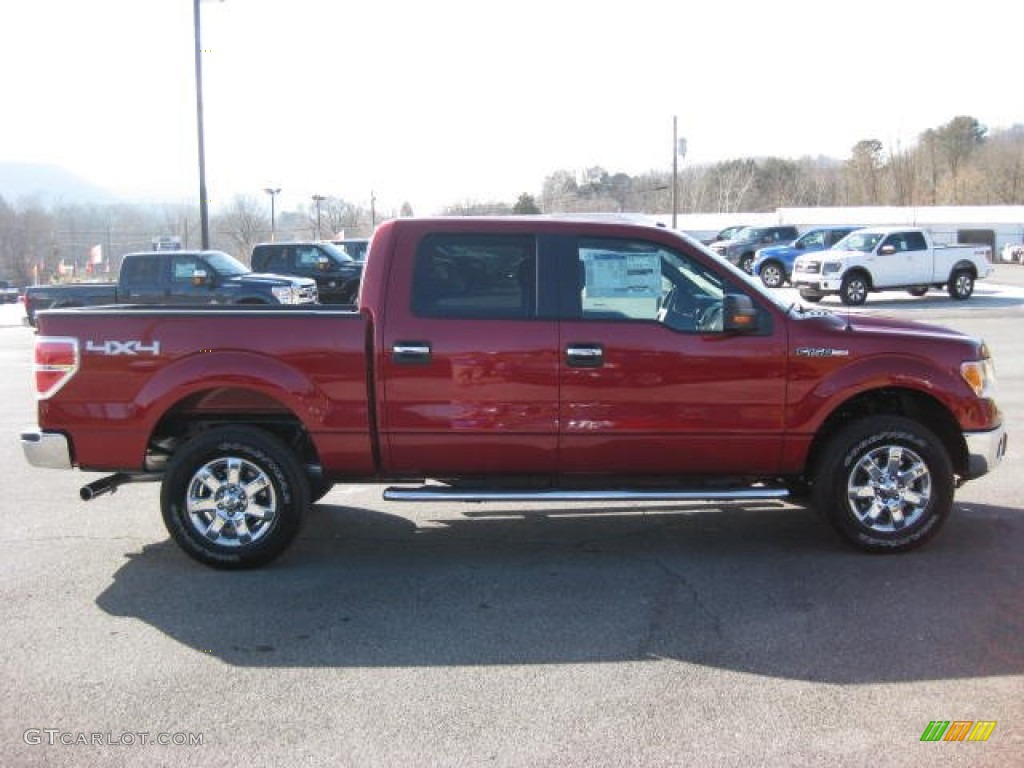 2013 F150 XLT SuperCrew 4x4 - Ruby Red Metallic / Steel Gray photo #5