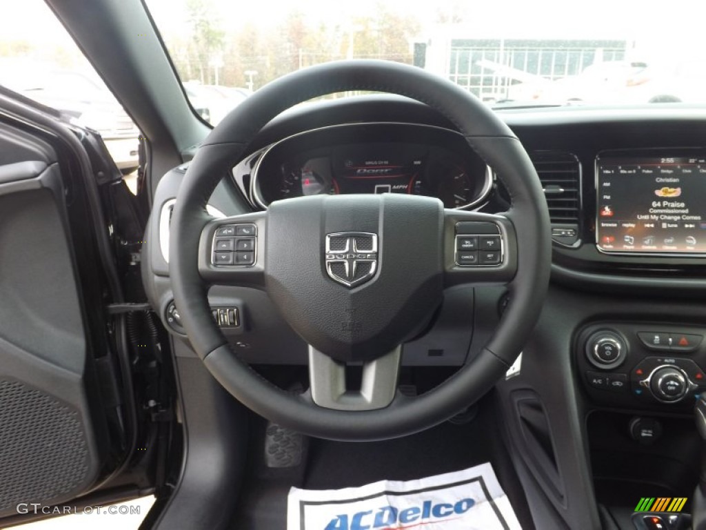 2013 Dodge Dart Limited Black Steering Wheel Photo #74268643