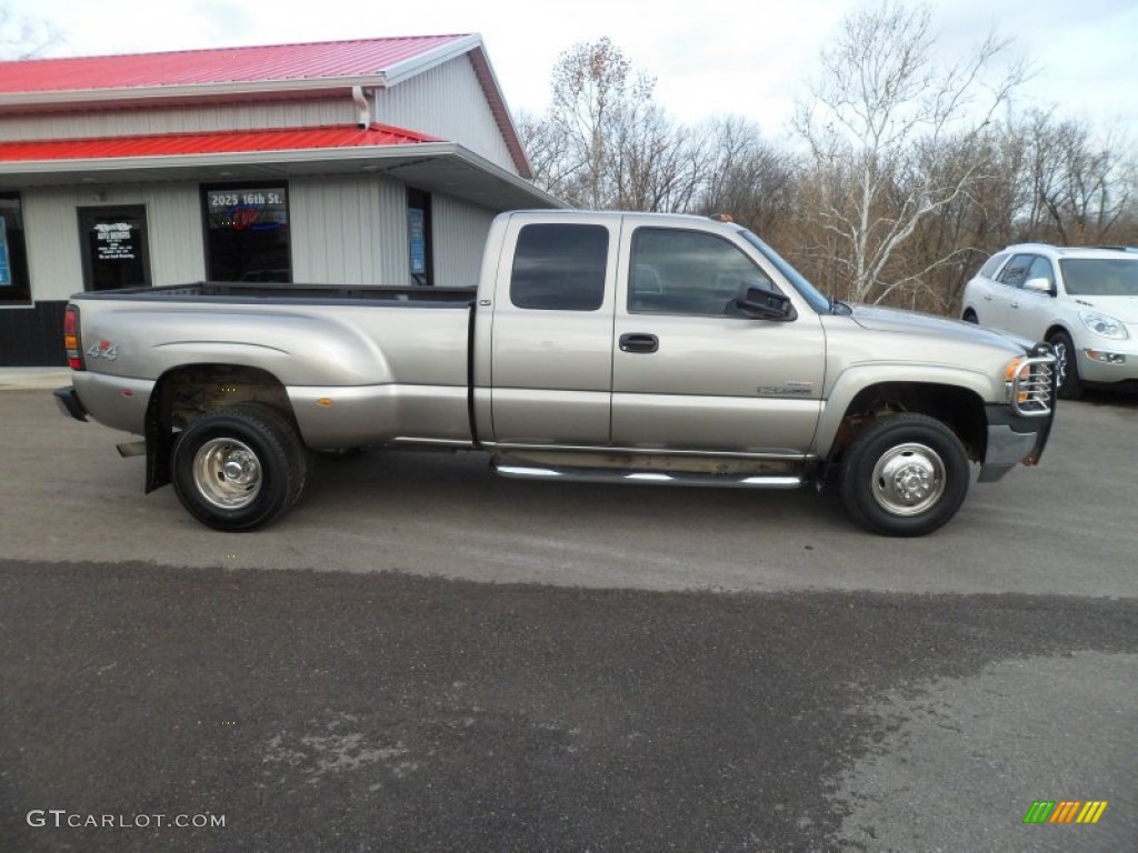 Pewter Metallic 2002 GMC Sierra 3500 SLE Extended Cab 4x4 Dually Exterior Photo #74272378