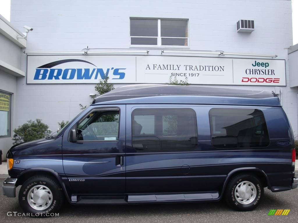 1999 E Series Van E150 Custom Passenger - Deep Wedgewood Blue Metallic / Medium Graphite photo #1