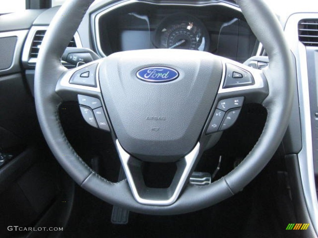 2013 Ford Fusion Titanium AWD Charcoal Black Steering Wheel Photo #74274880