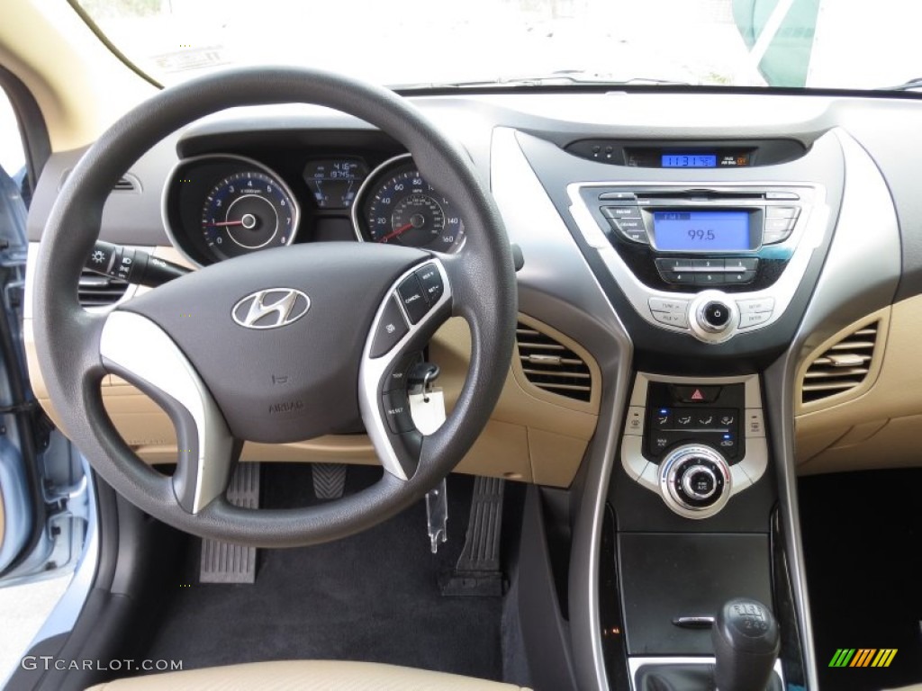 2012 Hyundai Elantra GLS Beige Dashboard Photo #74275471