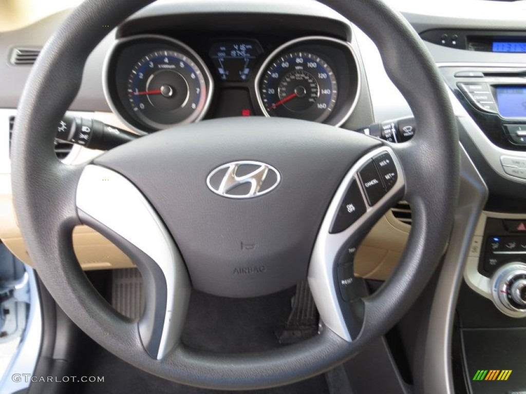2012 Hyundai Elantra GLS Beige Steering Wheel Photo #74275564
