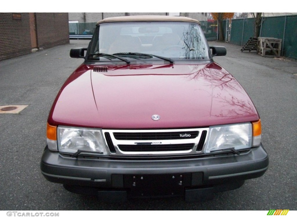1993 900 Turbo Convertible - Ruby Red Pearl Metallic / Beige photo #4