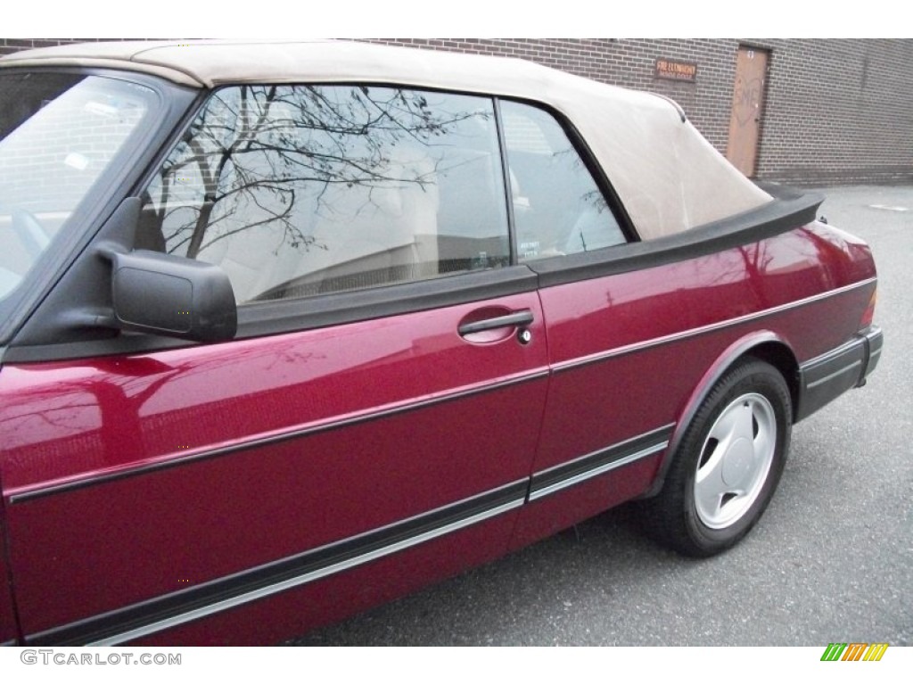 1993 900 Turbo Convertible - Ruby Red Pearl Metallic / Beige photo #6