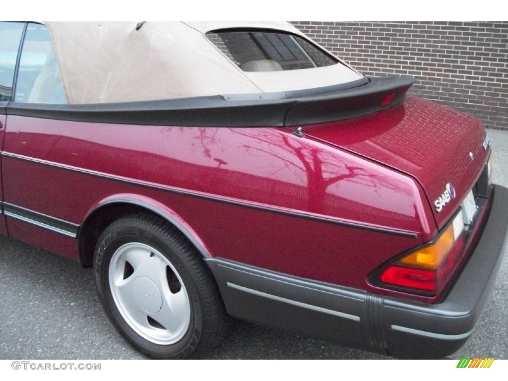 1993 900 Turbo Convertible - Ruby Red Pearl Metallic / Beige photo #7