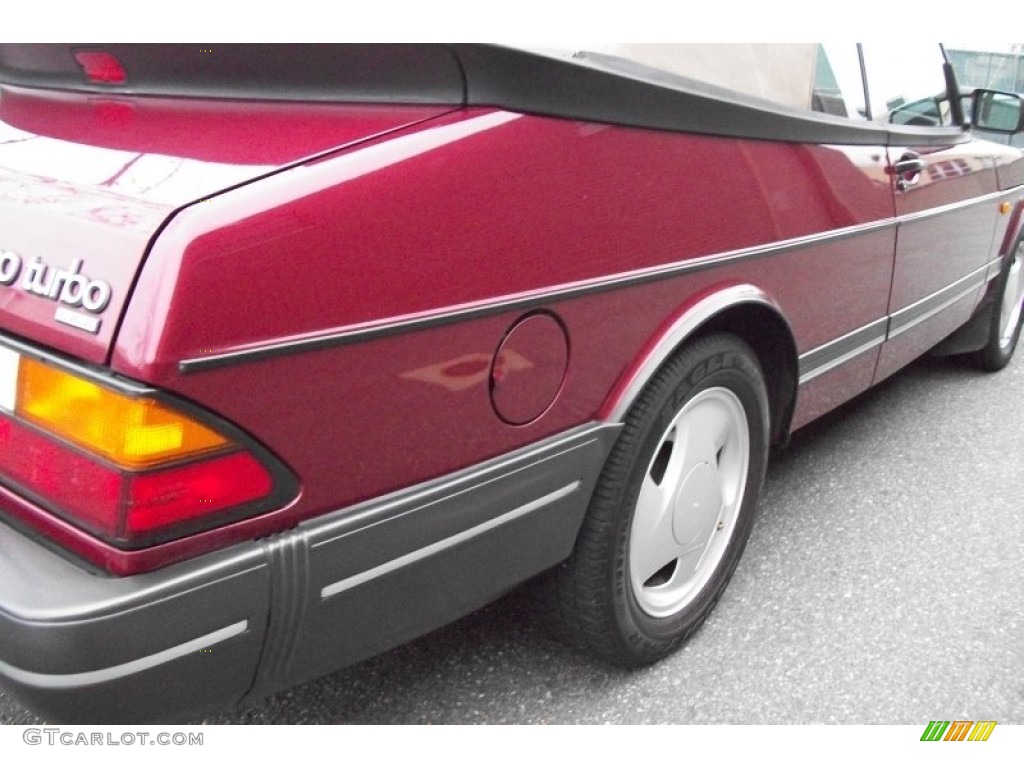 1993 900 Turbo Convertible - Ruby Red Pearl Metallic / Beige photo #10