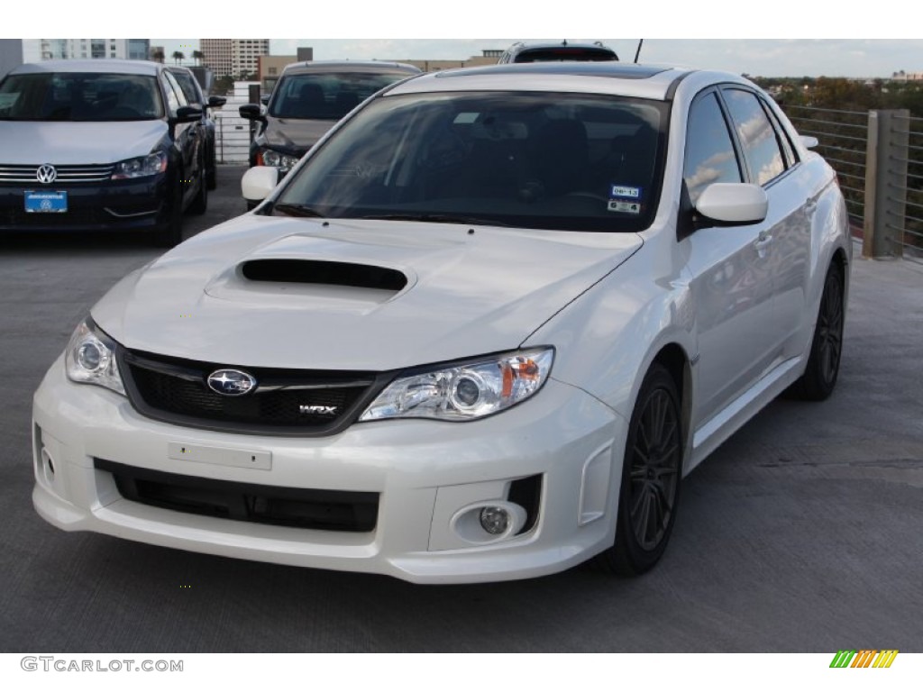 2012 Impreza WRX Premium 4 Door - Satin White Pearl / WRX Carbon Black photo #3