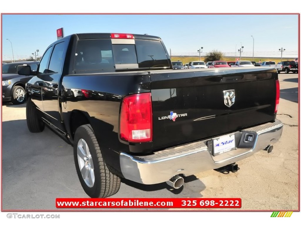 2012 Ram 1500 Lone Star Crew Cab - Black / Dark Slate Gray/Medium Graystone photo #3