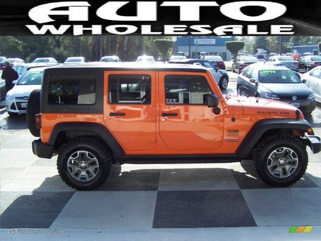 2013 Wrangler Unlimited Rubicon 4x4 - Crush Orange / Black photo #3