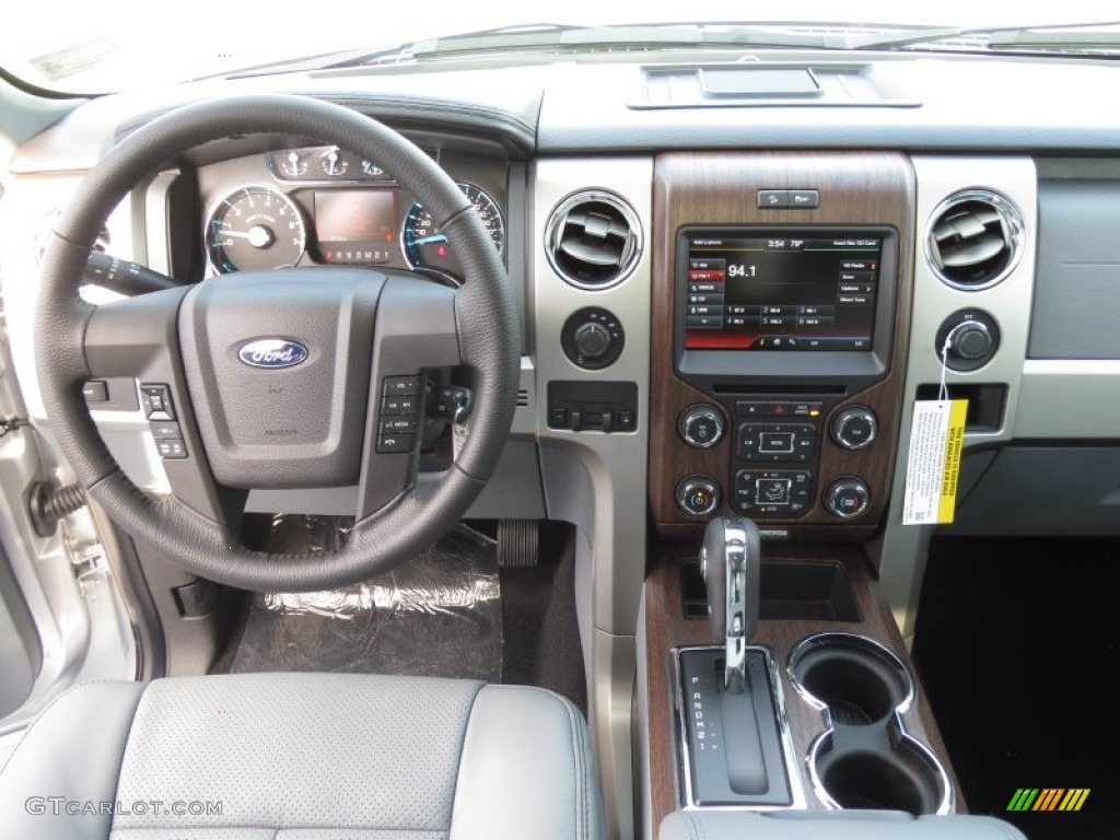 2013 Ford F150 Lariat SuperCrew 4x4 Steel Gray Dashboard Photo #74283558