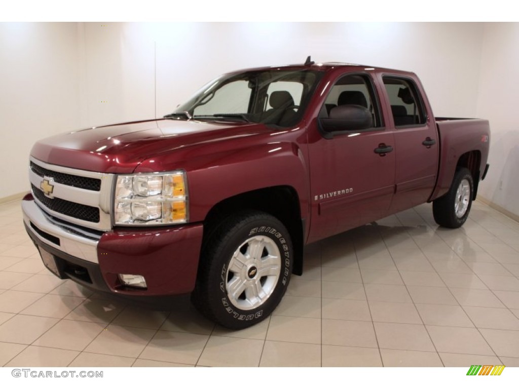 2009 Silverado 1500 LT Crew Cab 4x4 - Deep Ruby Red Metallic / Ebony photo #3