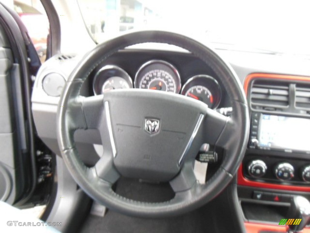 2010 Dodge Caliber Rush Dark Slate Gray/Red Steering Wheel Photo #74284999