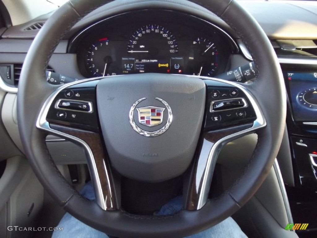 2013 Cadillac XTS FWD Medium Titanium/Jet Black Steering Wheel Photo #74289016