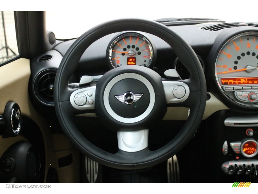 2008 Mini Cooper S Hardtop Gravity Tuscan Beige Steering Wheel Photo #74289293