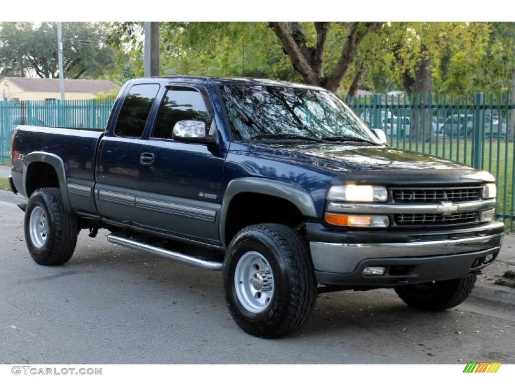 2000 Silverado 2500 LS Extended Cab 4x4 - Indigo Blue Metallic / Medium Gray photo #1