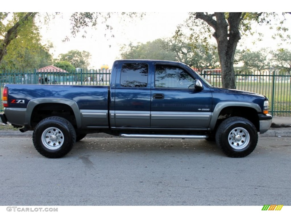 2000 Silverado 2500 LS Extended Cab 4x4 - Indigo Blue Metallic / Medium Gray photo #3