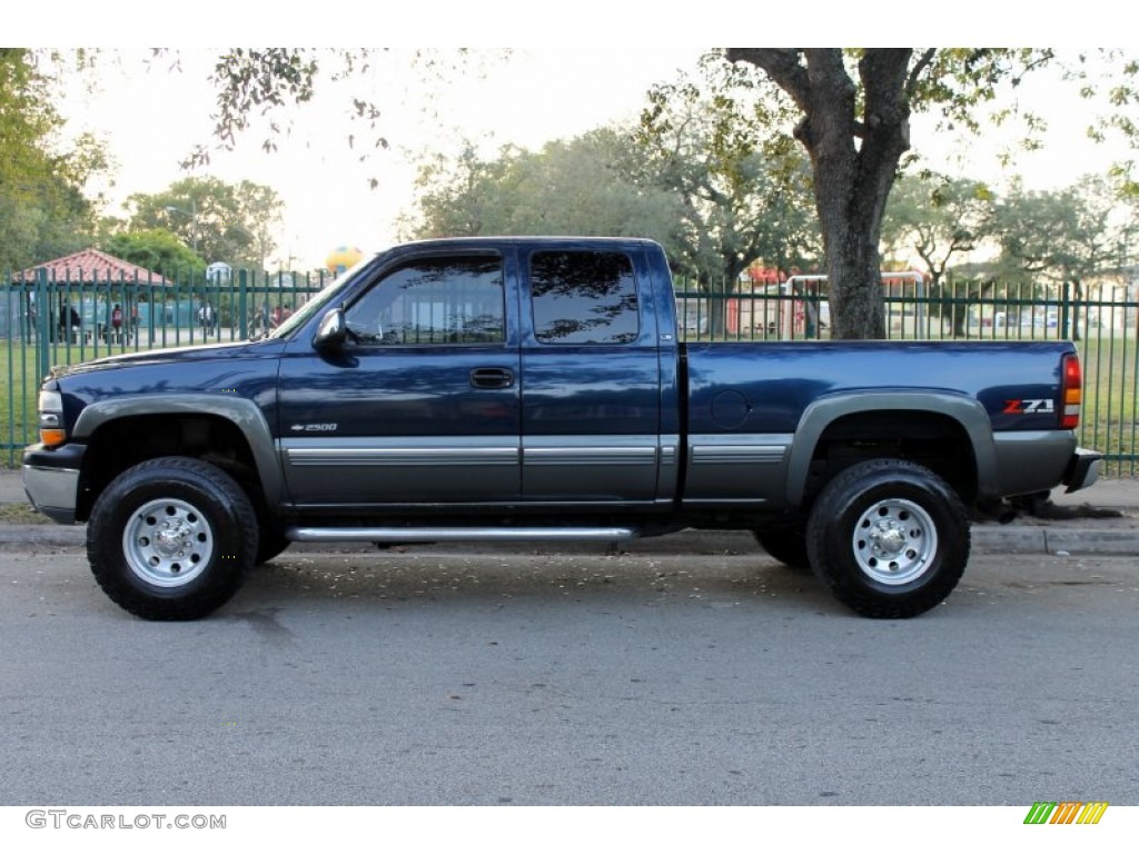 2000 Silverado 2500 LS Extended Cab 4x4 - Indigo Blue Metallic / Medium Gray photo #9