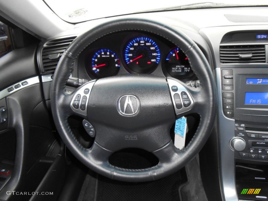 2006 Acura TL 3.2 Ebony Steering Wheel Photo #74293519