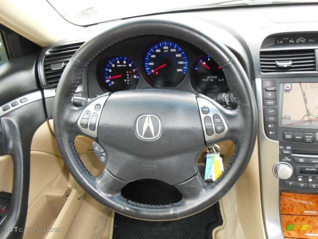 2005 Acura TL 3.2 Camel Steering Wheel Photo #74294794
