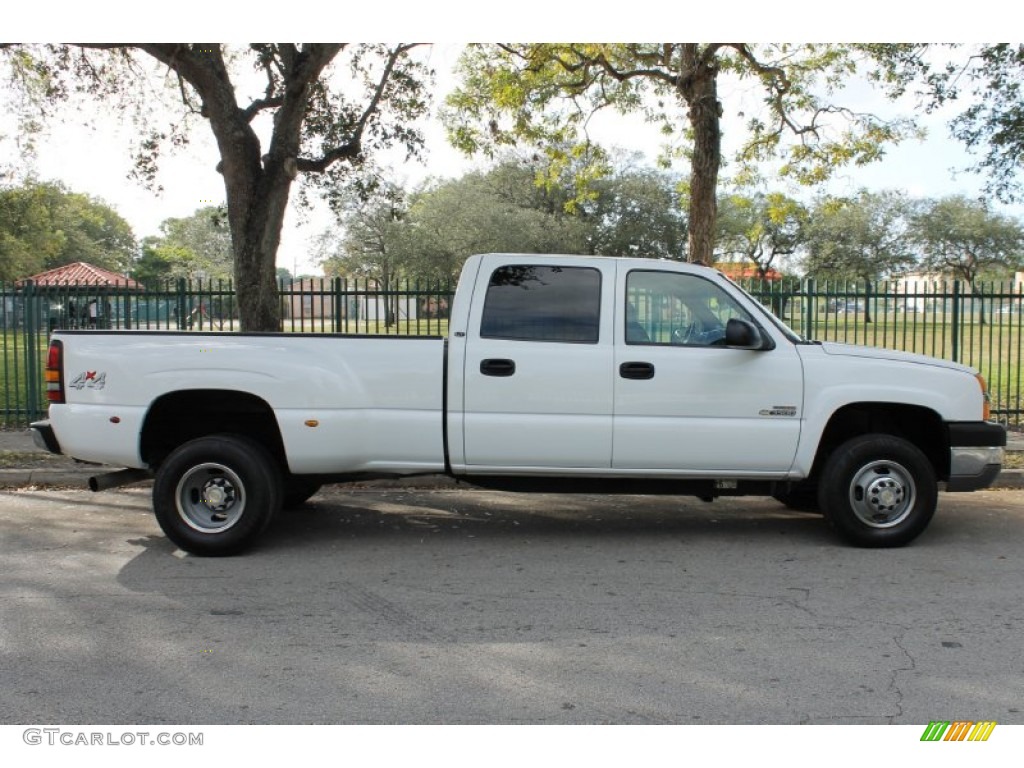 2004 Silverado 3500HD LT Crew Cab 4x4 Dually - Summit White / Medium Gray photo #9